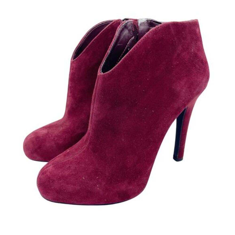 Jessica Simpson Women's Arriel Burgundy Suede Size Zip‎ Bootie Size 6 M